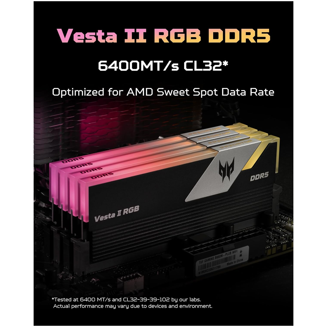 Acer Predator Vesta II RGB DDR5 RAM 64GB (32GBx2) 6400MHz CL32 PC5